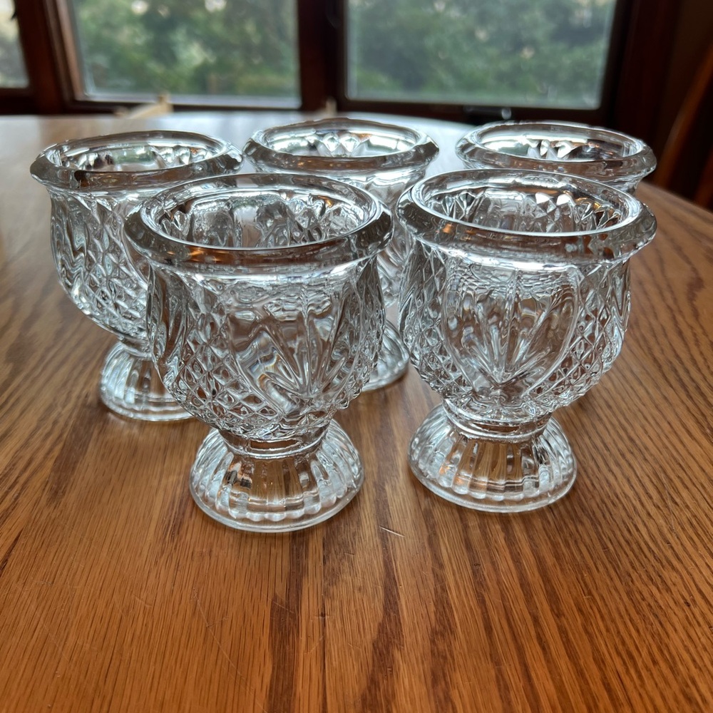 Set of 5 Vintage Avon Glass Candle Holders